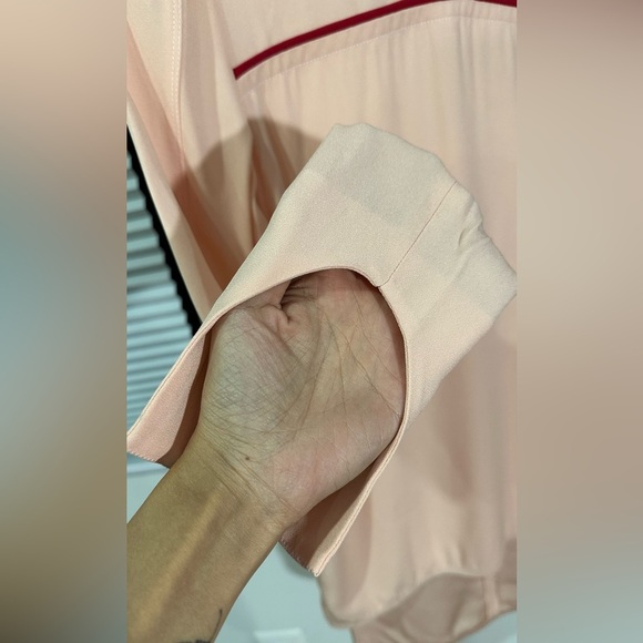 NWT Marni Pale Peach Crew Neck Blouse High Low Hem Cut Out Cuff IT 38 (US 2) - Picture 14 of 16